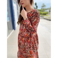 H*M red floral maxi dress