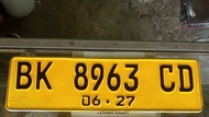 Plat nomor mobil kuning FONT TERBARU berlogo standar samsat 1PCS dan 1Pasang