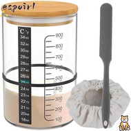 ESPOIR Sourdough Starter Container, Reusable Wide Mouth Sourdough Starter Jar Kit,  Heat Resistant G