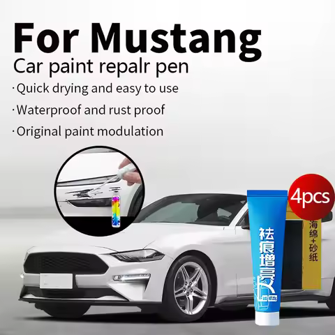 Car Paint Repair Pen For Ford Mustang 1979-2025 Paint Scratch Repair Accessories 4PCS Black G1 White