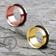 Ear-tunnel Stainless Steel single flair Piercing Plug Earrings in Gold & rose Gold