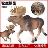 Solid Simulation Animal Children's Animal Model Moose Elk Rare Elk Rare Elk Cognition Gift Ornament 