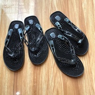 SKYWAY BRAND BLACK RHEUMATIC FLIP-FLOPS, SMALL SPIKE RHEUMATIC REFLEXION HEALTH SANDALS, TRANSPARENT