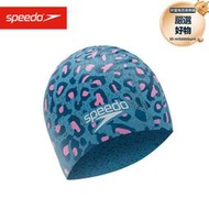 Speedo/Speedo泳帽男女通用矽膠印花泳帽不勒頭競速比賽成人專用