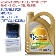 MITSUBISHI / PROTON OIL FILTER + KOYOMA 0W20 FULLY SYNTHETIC ENGINE OIL