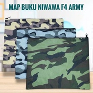 SQ Niwawa Map Book F4 Army/ Map Army Color Cloth Book/ Per Pcs