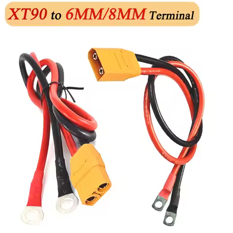 XT90 Plug to 6MM 8MM Copper O Terminal Line Aircraft Model Lithium Battery Connection Wire XT90 to N