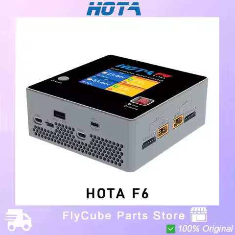 HOTA F6 QUAD-CHANNEL Smart Charger DC1000W 4×15A Balance Charger Discharger 45W Type-C for LiPo Li-i