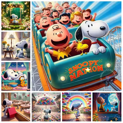 Peanuts Snoopy Diamond Painting Kit 5D DIY Diamond Embroidery Cross Stitch Handmade Art Gift Crafts