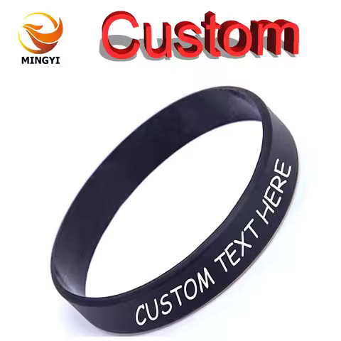 100pcs/50pcs Customized Silicone Bracelets Printed Technique Custom Wristband Personalized Band For 