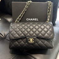 香奈兒Chanel CF Jumbo黑金大號牛皮包