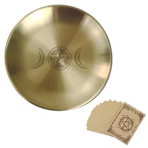 Pentagram Altar Ritual Burning Holder Plate Stainless Steel Durable Altar Bowl 14cm Multi-purpose Ca