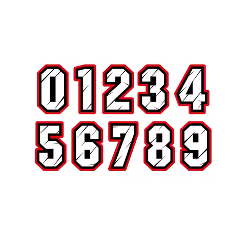F542# Vinyl Decal Racing Number 1 2 3 4 5 6 7 8 9 0 Car Sticker Waterproof Motorcycle Helmet Accesso