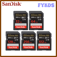 FYKDS 100% Original SanDisk SD Card 32GB 64GB 128GB 256GB 512GB High Speed Class 10 Extreme PRO Memory Card UHS-I U3 V30 For Camera DFHDS