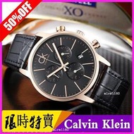 美國全新Calvin Klein 全新 男士CK商務休閒三眼計時日曆石英腕錶 CK手錶 男錶