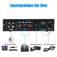 AK35 Bluetooth-compatible HiFi Audio Amplifier 2-CH Power Amp with USB TF RCA AUX + Remote