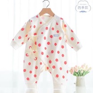 嬰兒連身衣童裝內衣和尚袍蝴蝶衣新生嬰兒套裝純棉無骨寶寶長袖內衣套裝繫帶開衫睡衣