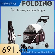 Cat Pet Outdoor Lightweight Foldable Dog Four Wheels Stroller Keyikey2.Sg