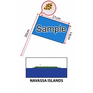 Navassa Island Hand Flag With Stick (14x21cm)/ Bendera Tangan Dunia Navassa Island (14x21cm)