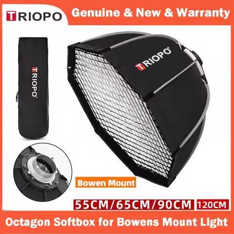 TRIOPO 55cm 65cm 90cm 120cm Foldable Octagon Softbox Bowens Mount for Sokani X100 COLBOR CL60 Godox 