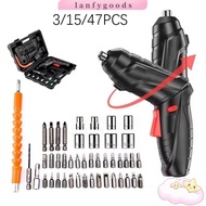 LANFYGOODSS 3/15/47PCS 3.6v Electric Screwdriver Kit, Power Tools Set Screw Removal Rechargeable Cor