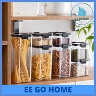 1800ML Airtight Food Storage Container Plastic Kitchen Multigrain Square Transparent Sealed Can