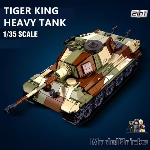 Sluban 930PCS ARMY Tiger King Heavy Tank Land Force Military Soldier Building Blocks Sets Educationa
