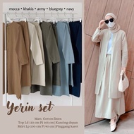 Yerin Set Rok + Atasan 2in1 Bahan Katun Linen LD 110cm Dress Terbaru 2022 Gamis Kondangan Set Rok