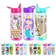 [3-Pack]  kids bottle with straw water bottle kids bottle bpa free cute water bottle school water bo