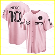 NS2 2023-2024 MLS Inter Miami Messi Home Jersey Pink Baseball Cardigan Tshirts Sports Tops Fans Edition SN2