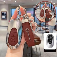 Leather Alloy Car Key Case Cover for Mercedes Benz 2022 C S Class W206 W223 S350 C260 C300 S400 S450