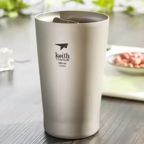 Keith Double Wall Titanium Beer Mugs Insulation Drinkware Outdoor Camping Hiking Coffee Cups Ultrali