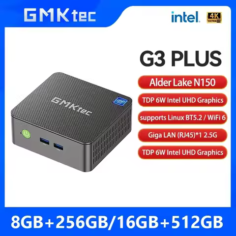 GMKtec Mini Pc GMK G3 PLUS NUCBOX Windows 11 Pro Alder Lake N150 Intel 12th WiFi 6 Desktop Computer 