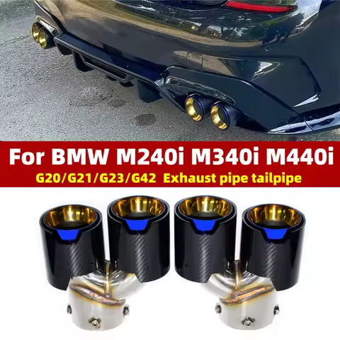 For BMW Tip Nozzle 2021 2022 2023 G23 M440i G20 G21 M340i G42 M240i Muffler Blue Plated 4 Outlet Exh