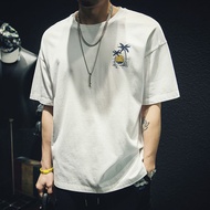 Fat Trendy Top Slim-fit Korean Big Brand t2026 T-Shirt Half Men Summer Boys ins White Short-Sleeved 