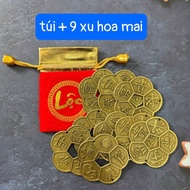 [ feng shui ] Lucky bag and 9 lucky feng shui apricot coins (women 9 coins)