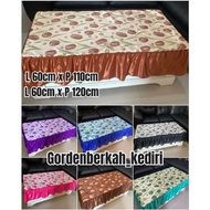 Taplak Meja Tulip New Arrival/Taplak Meja Tamu Rumbai Kain Satin/Taplak Meja Kotak Ukuran 60x110cm &