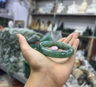 Premium Grade กำไลหยกเจไดต์Jadeite Ocean Blue พม่า ไซส์ 56.5