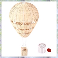 Hand-Woven Rattan Hot Air Balloon Childrens Room Wall Decoration Bohemian Nursery Decoration Photo P
