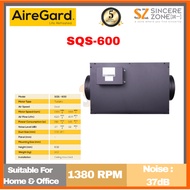 AireGard SQS-600 Air Ventilation Exhaust Fan Super Quiet Series 37dB Dual Speed 620cfm 1380m3/h 8" /