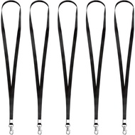 5PCs Neck Lanyards for ID Badge Holder Durable Flat Lanyard with Metal Swivel J-Hook Name Tags Tag Holders Keychains Access Card