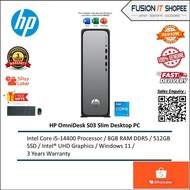 HP OmniDesk S03 Slim Desktop PC (I3-14100 / i5-14400 / I7-14700, 8GB / 16GB, 512GB SSD, Intel, W11Pr