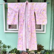Kimono Yukata Kids 8-10yo Pink Japanese Vintage