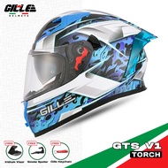 Gille Helmet 135 GTS V1 TORCH Motorcycle Helmets Full Face Dual Visor Free Iridium Lens
