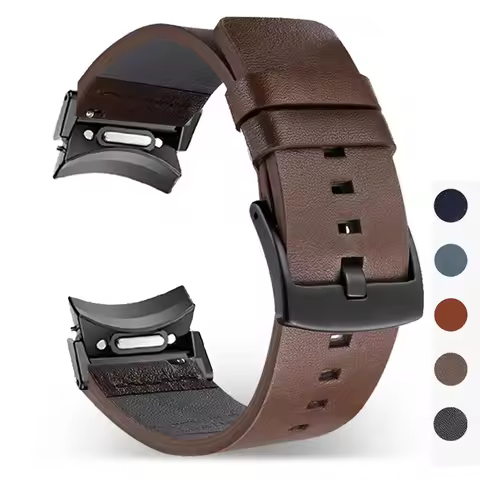 No Gaps Leather Band for Samsuang Galaxy Watch 6 5 4 40 44mm Quick fit Magnetic Buckle Strap for Gal