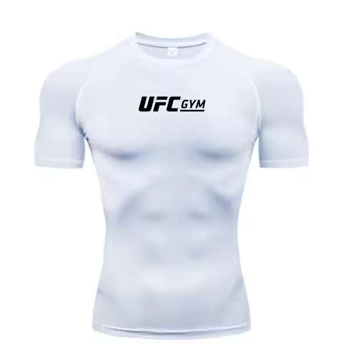 Men's Quick Drying Short Sleeved Summer fitness Running Shirt Tight Fitting Top UFC Printed Compress