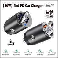 Dual Port 30W PD&QC3.0 Fast Charging mini Car Charger with Premium Metal Body Quick Charge 3.0 4.0 C