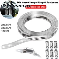 ICONICLUX Hose Clamps, Large 304 Stainless Steel Hose Clamp Strap,  Adjustable Pipe Ducting Hose Cla