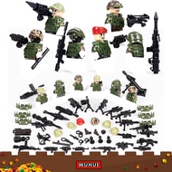 Wuhui 6 ชิ้น SWAT ทหารกองทัพ ww2 minifigures ของเล่นอาคารชุดของเล่นสำเร็จรูปรัสเซียกองทัพกองกำลังพิเศษอัลฟาที่ทันสมัยทหารอาคารอิฐสำหรับเด็