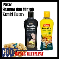 PAKET HEMAT SAMPO DAN MINYAK HAPPY KEMIRIKU / HAPPY KEMIRI KU ORIGINAL BPOM / SAMPO PENGHITAM RAMBUT